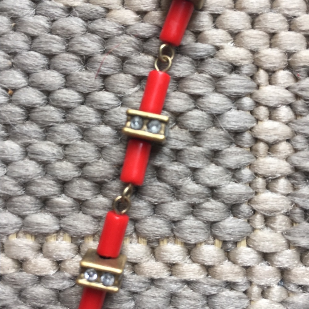 J crew red bead necklace